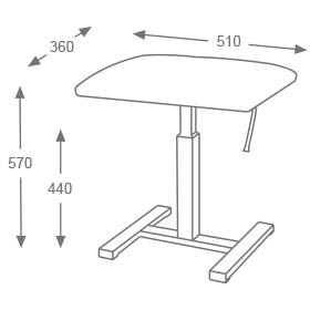 Dimensions de la banquette Hydraulique BM-41H